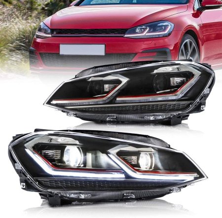 GOLF 7 LED شكل الـ 7.5 (أحمر)