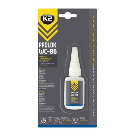K2 PROLOK WC-06 – غراء سيانو أكريلات سريع الجفاف | 20 غرام